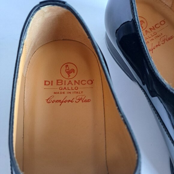 NEW Di Bianco Black Comfort Flex Patent Leather Shiny Shoes Size 10